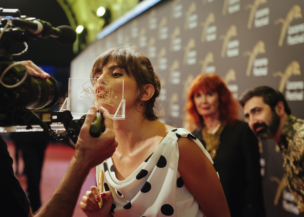 Verónica Echegui, actress with Sabine Azéma and Yuri Ancarani looking on